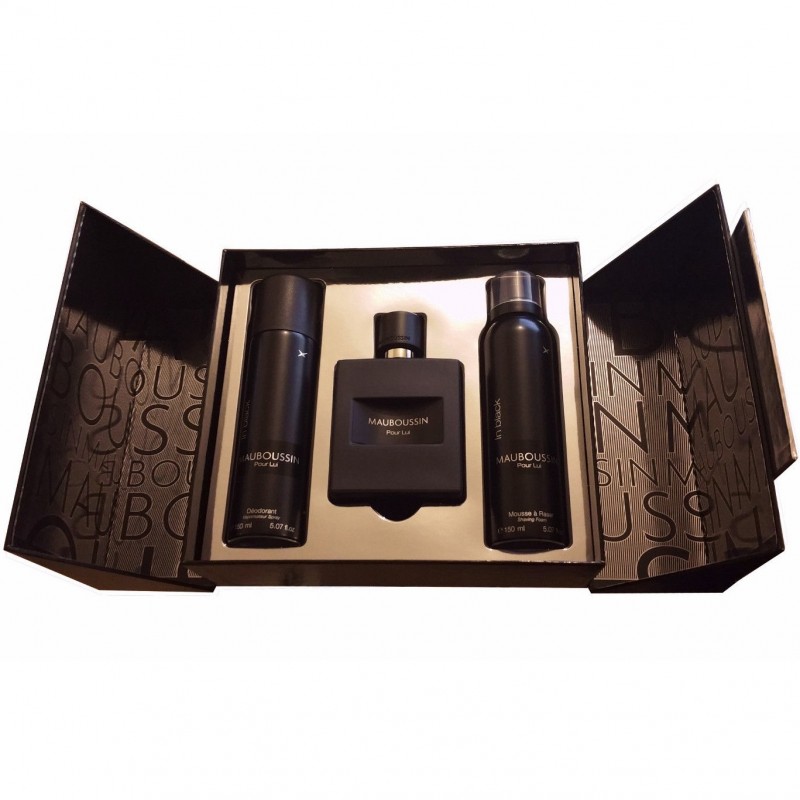 Coffret Mauboussin Pour Lui In Black Eau de Parfum 100ml + Déodorant 150ml + Mousse à Rasser 150ml